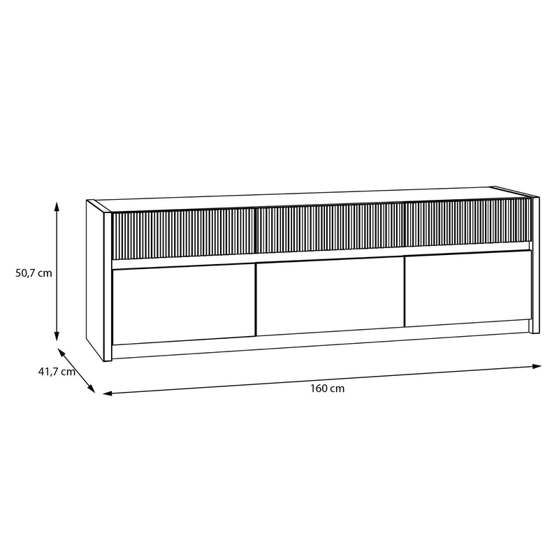 BRIDGET Comodă TV 3 uși, 3 sertare