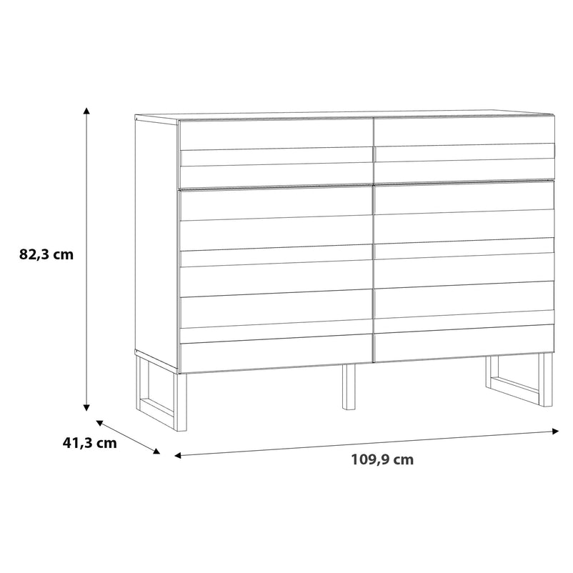 FERGUSON Comodă 2 uși, 2 sertare