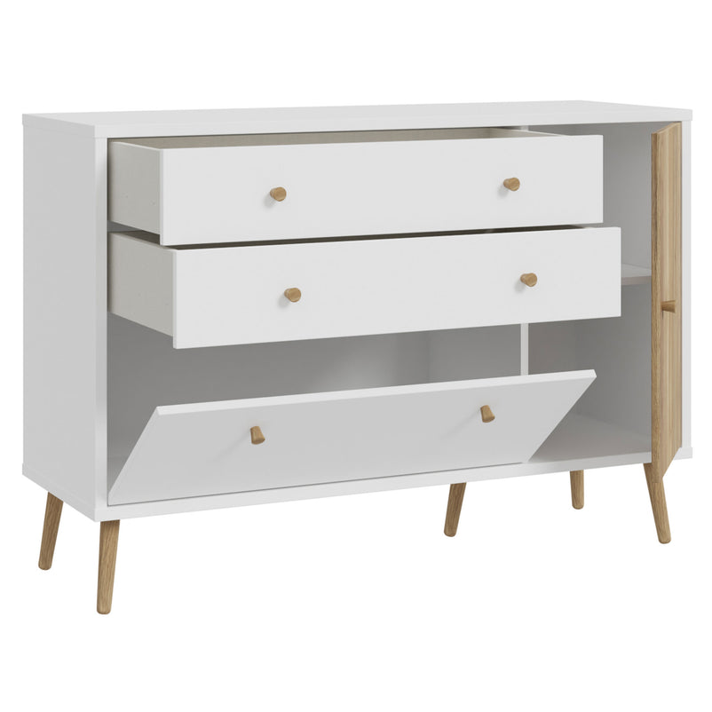 EASYKLIX Comodă 1 ușă, 3 sertare