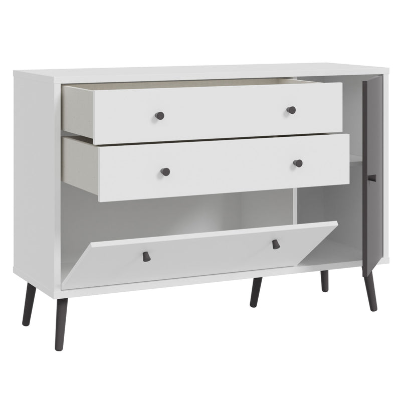 EASYKLIX Comodă 1 ușă, 3 sertare