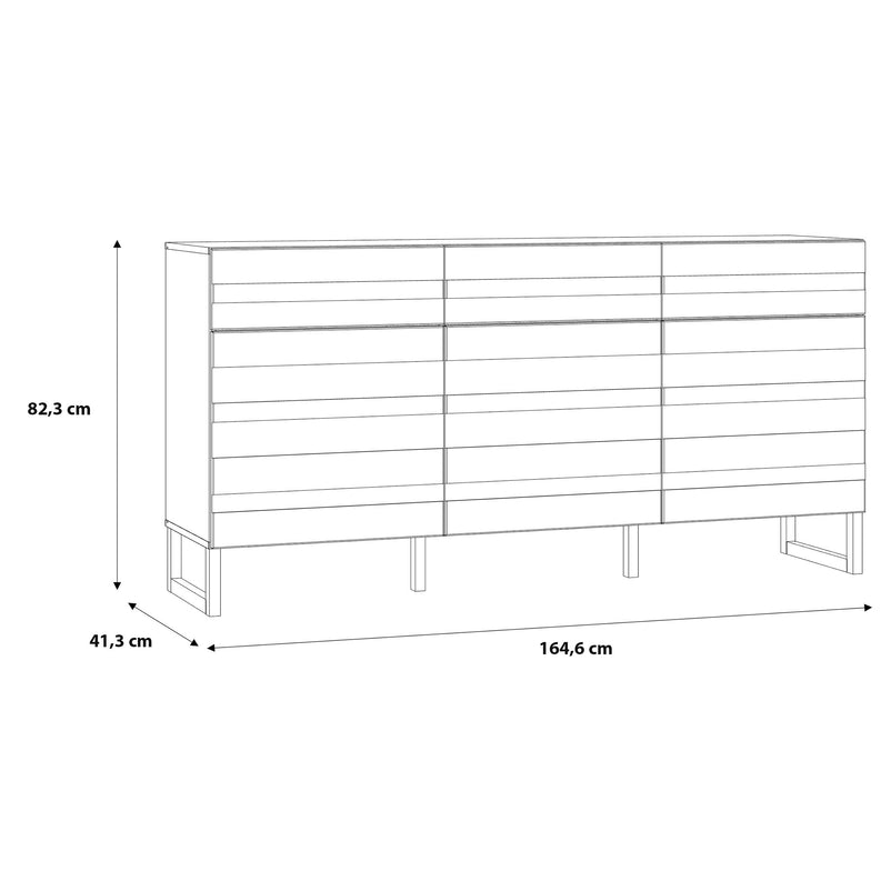 FERGUSON Bufet 3 uși, 3 sertare