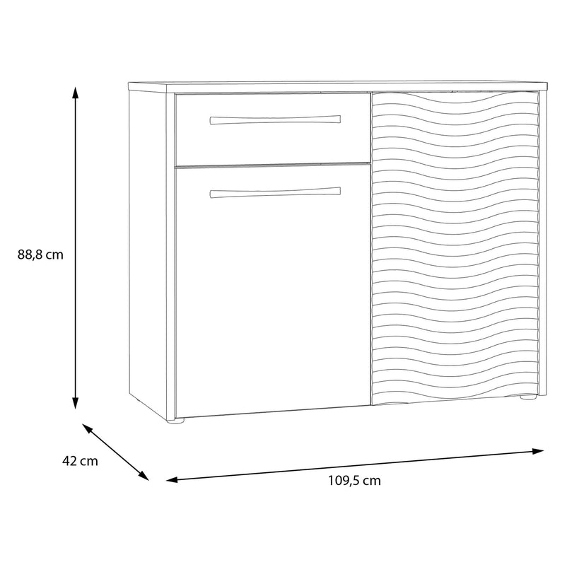 BRIDGERTON Comodă 2 uși, 1 sertar