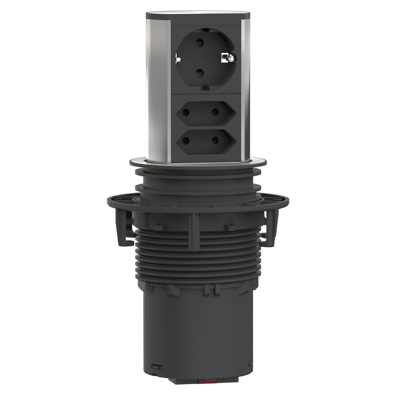 ELEVATOR Priză triplă pentru blat, 1 Schuko, 2 Euro