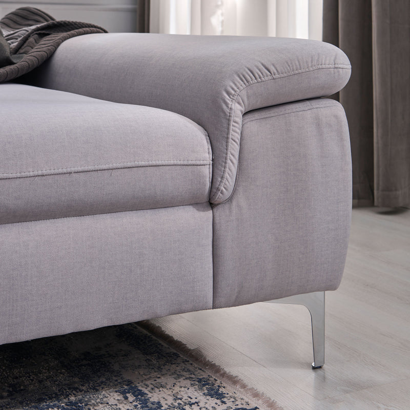 SOUND Colțar șezlong stânga/dreapta, 1 recliner electric și mecanism tetiere, stofă
