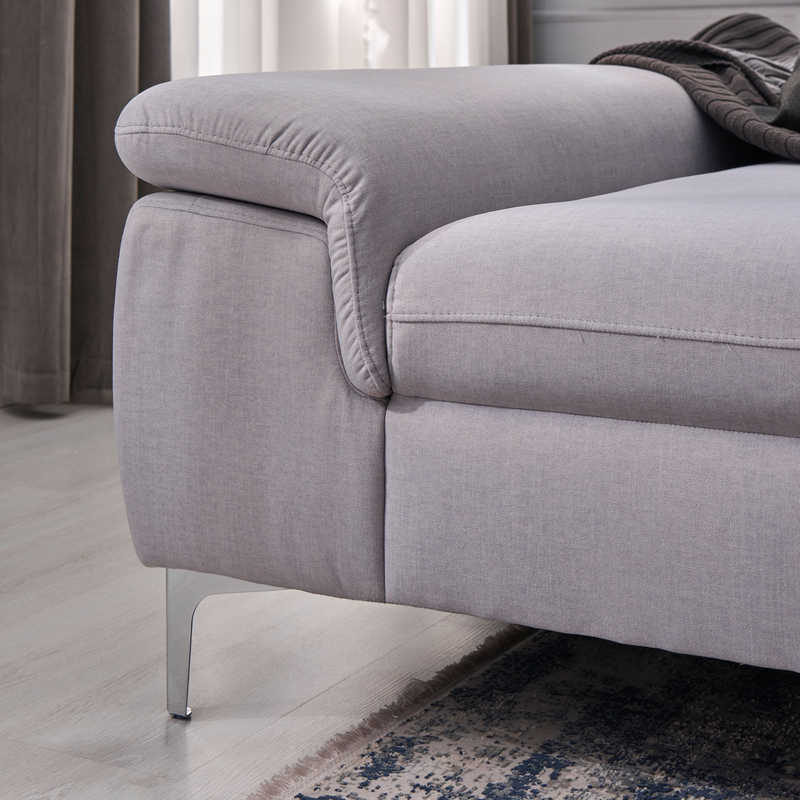 SOUND Colțar șezlong stânga/dreapta, 1 recliner electric și mecanism tetiere, stofă