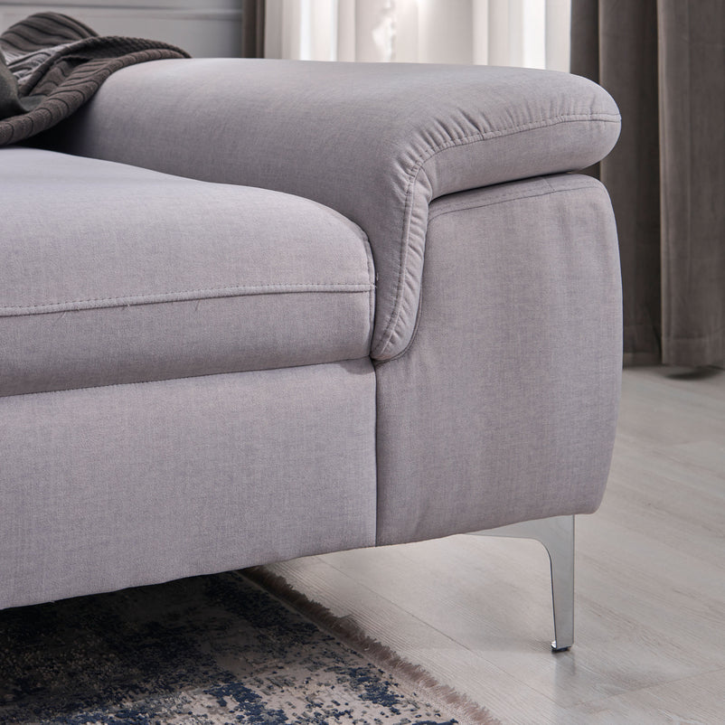 SOUND Colțar șezlong stânga/dreapta, 1 recliner electric și mecanism tetiere, stofă