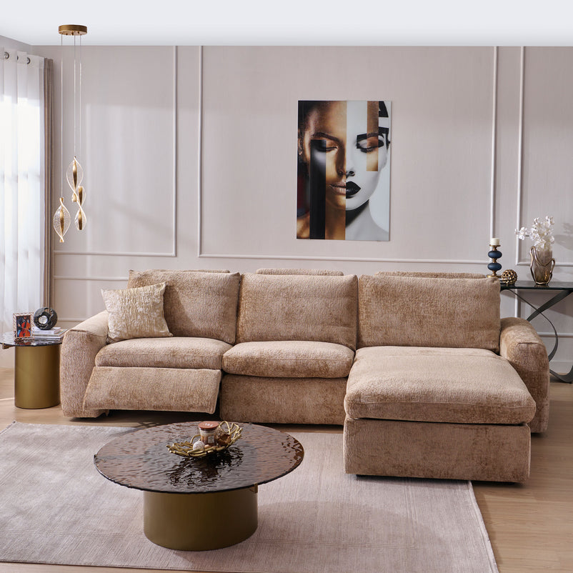 NEW JERSEY Colțar cu șezlong electric stânga/dreapta, 1 recliner electric, mecanism tetieră, USB, stofă