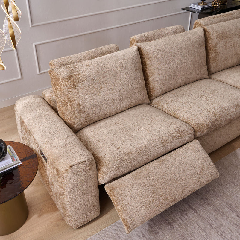 NEW JERSEY Colțar cu șezlong electric stânga/dreapta, 1 recliner electric, mecanism tetieră, USB, stofă