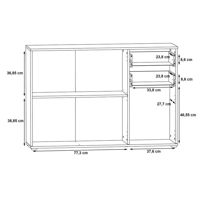 JOICE Comodă 3 uși, 2 sertare