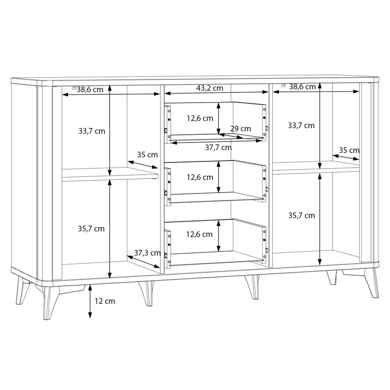 YASEMIN Bufet 2 uși, 3 sertare