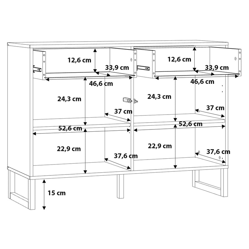FERGUSON Comodă 2 uși, 2 sertare