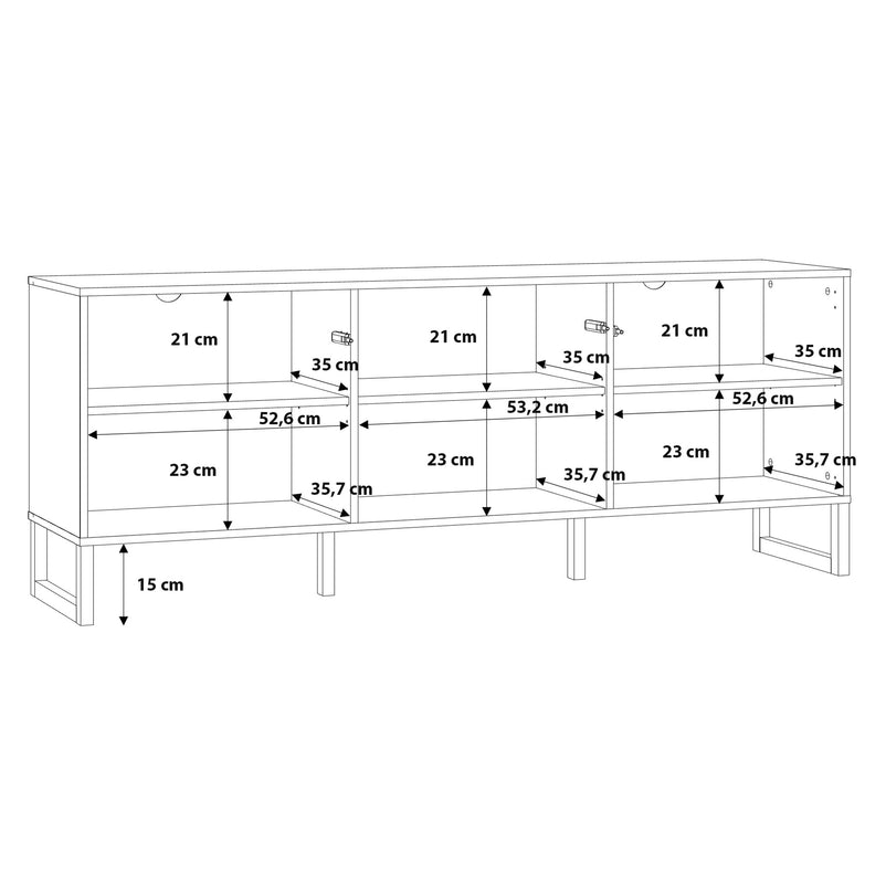FERGUSON Comodă TV, 3 uși