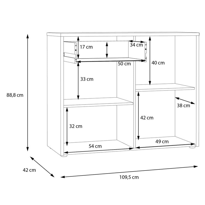 BRIDGERTON Comodă 2 uși, 1 sertar