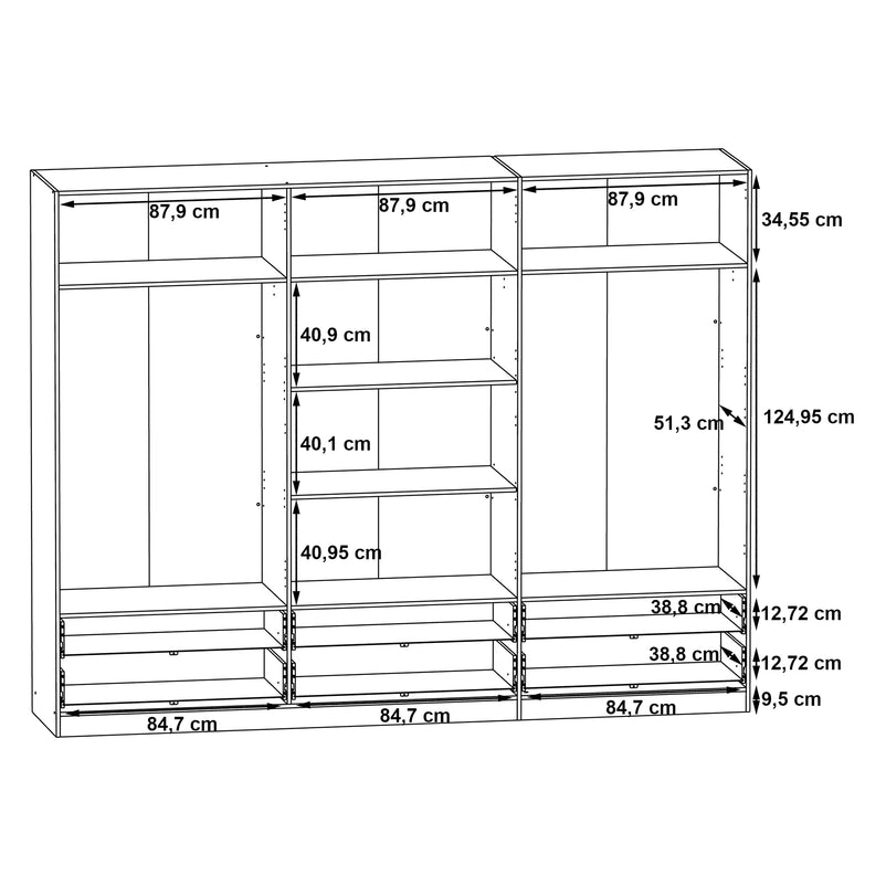 LEDGER Dulap 6 uși, 6 sertare
