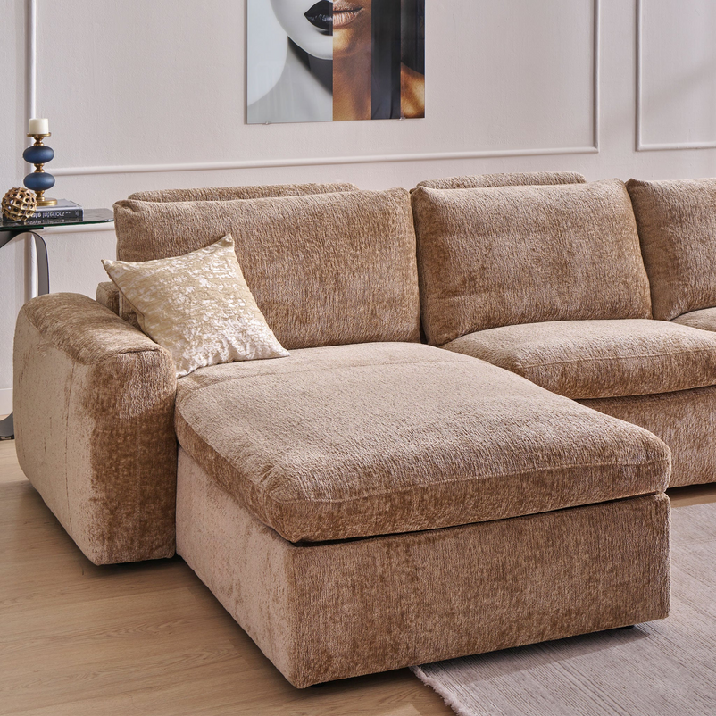 NEW JERSEY Colțar cu șezlong electric stânga/dreapta, 1 recliner electric, mecanism tetieră, USB, stofă