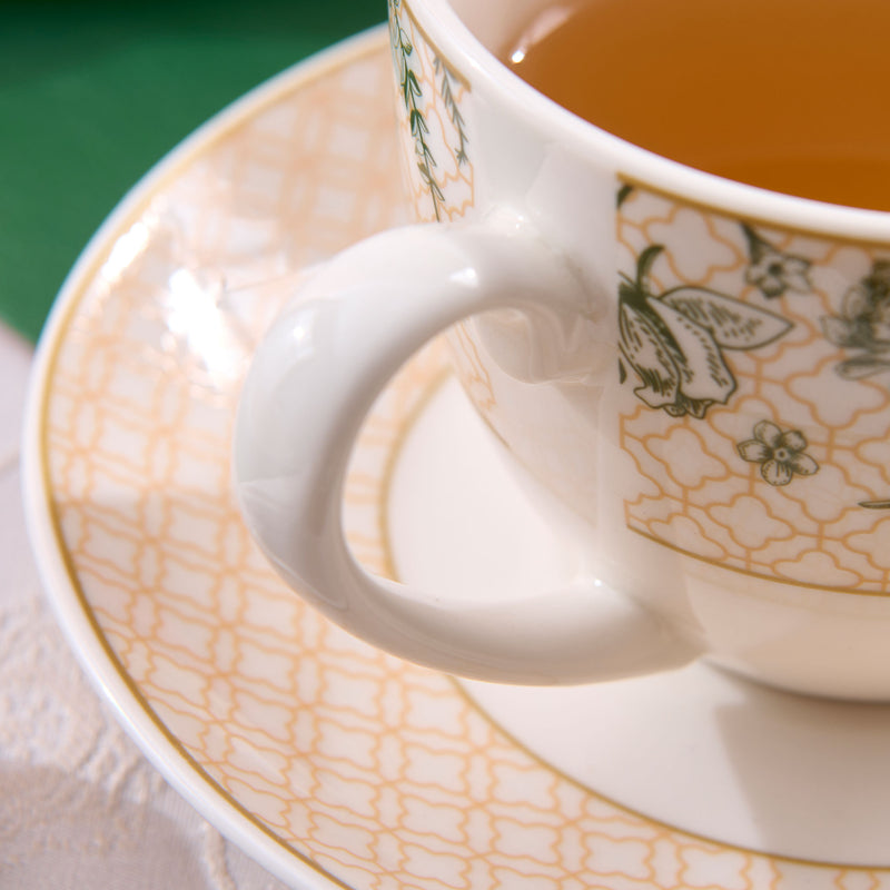 WINDSOR Set 4 cești cu farfurioare, porțelan, 220ml