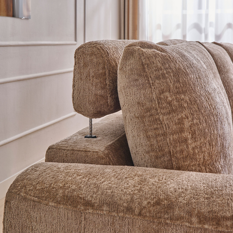 NEW JERSEY Colțar cu șezlong electric stânga/dreapta, 1 recliner electric, mecanism tetieră, USB, stofă