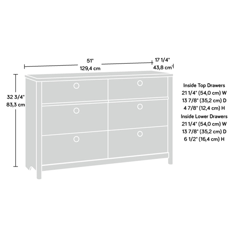 DOVER EDGE Comodă, 6 sertare