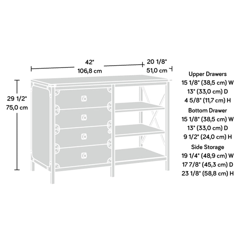 STEEL RIVER Comodă, 4 sertare