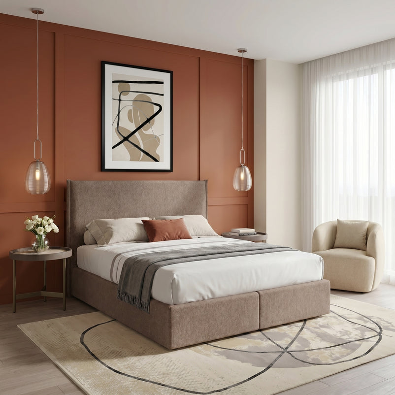CARLINI Pat tapițat boxspring, 160x200cm, saltea inclusă