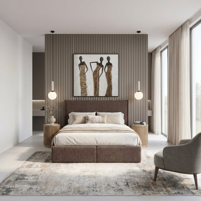CARLINI Pat tapițat boxspring, 160x200cm, saltea inclusă