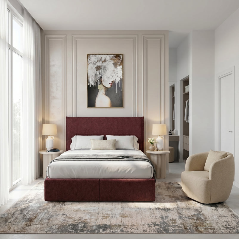 CARLINI Pat tapițat boxspring, 160x200cm, saltea inclusă