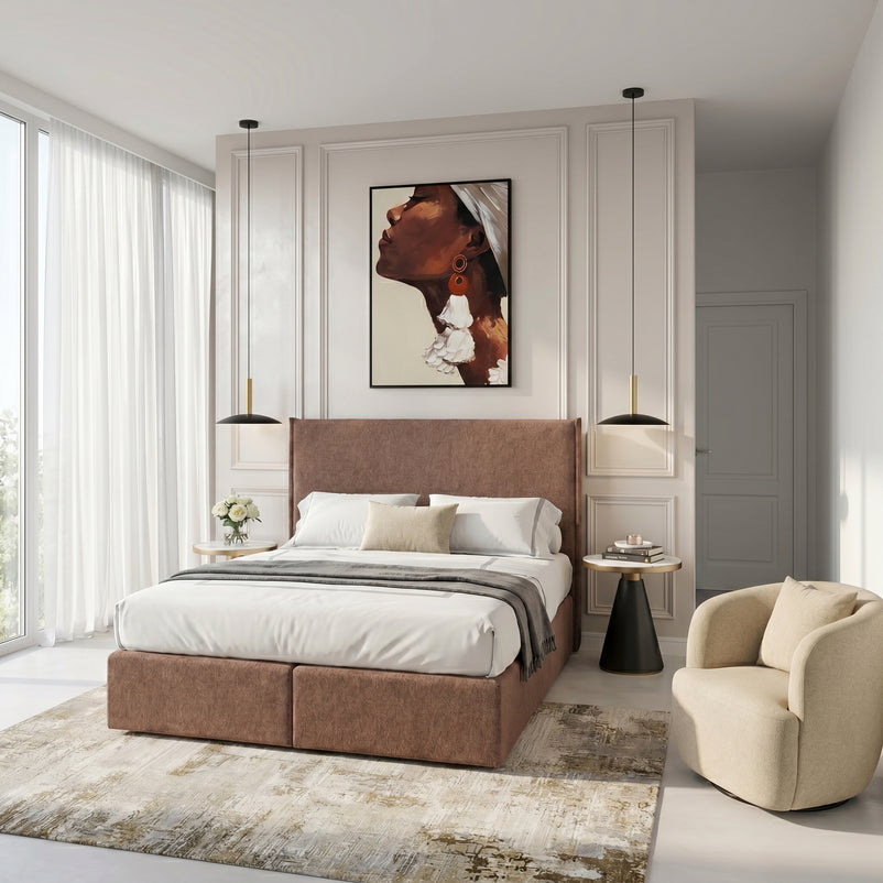 CARLINI Pat tapițat boxspring, 160x200cm, saltea inclusă