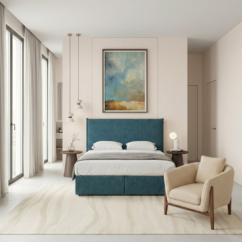 CARLINI Pat tapițat boxspring, 160x200cm, saltea inclusă