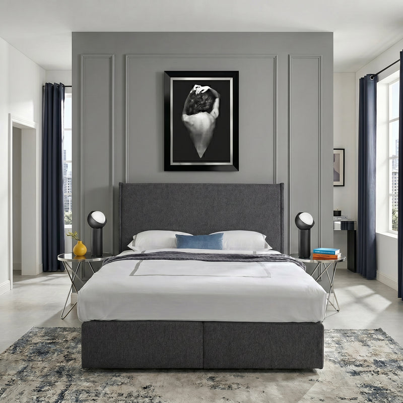 CARLINI Pat tapițat boxspring, 160x200cm, saltea inclusă