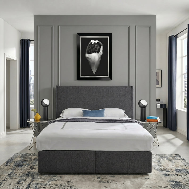 CARLINI Pat tapițat boxspring, 160x200cm, saltea inclusă