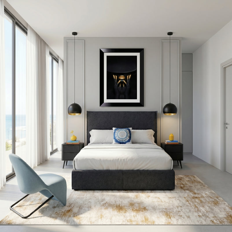 CARLINI Pat tapițat boxspring, 160x200cm, saltea inclusă