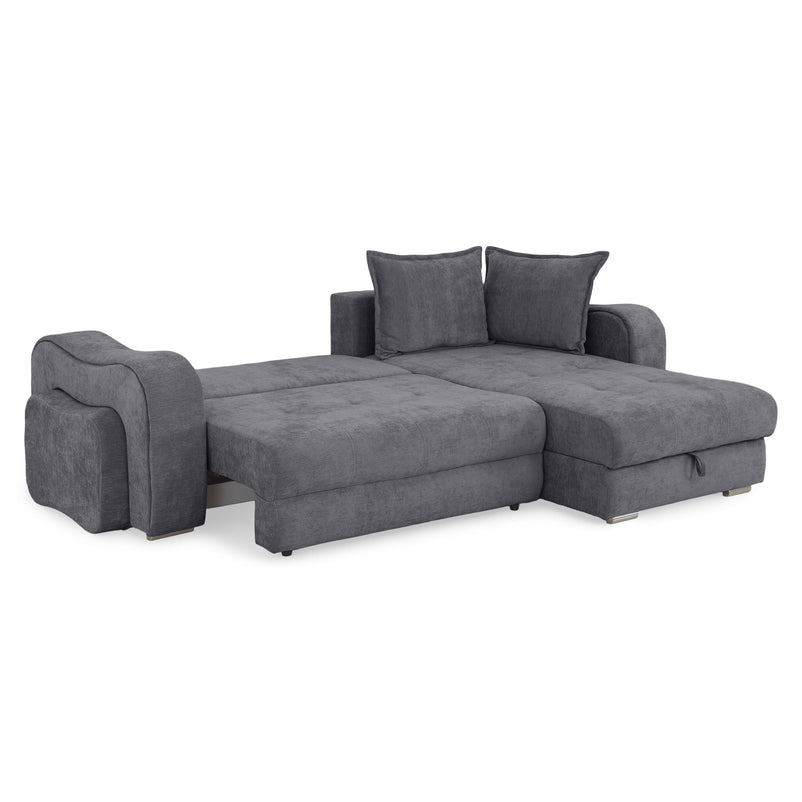 ALYNOR Colțar extensibil, șezlong interschimbabil, taburete incluse, stofă