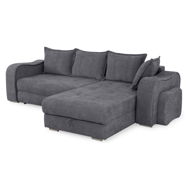 ALYNOR Colțar extensibil, șezlong interschimbabil, taburete incluse, stofă