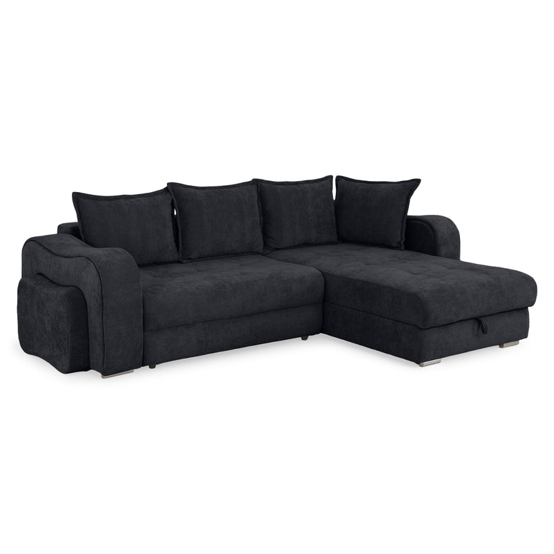 ALYNOR Colțar extensibil, șezlong interschimbabil, taburete incluse, stofă