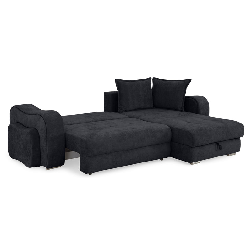 ALYNOR Colțar extensibil, șezlong interschimbabil, taburete incluse, stofă