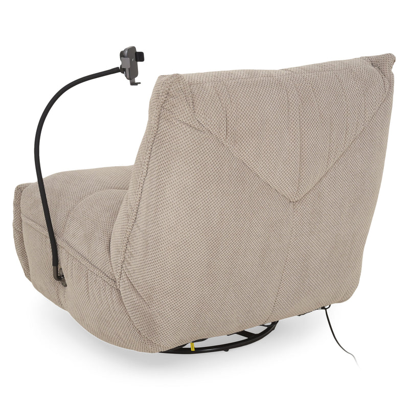 OPTIMUS Fotoliu rotativ, recliner electric, USB, suport telefon, stofă