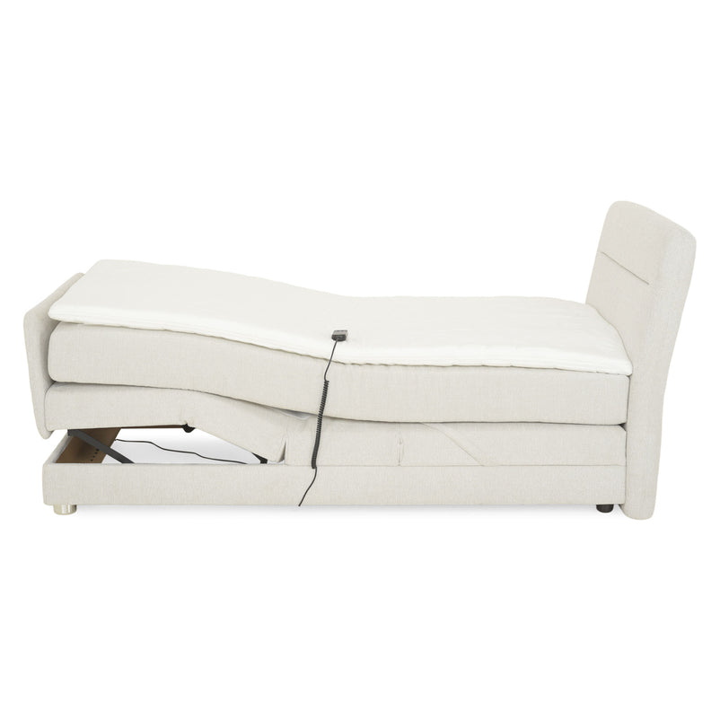 RAYONG Pat tapițat electric, saltea inclusă,100x200cm