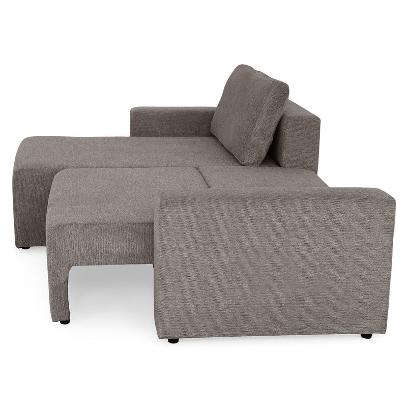 FRIDO Colțar extensibil, șezlong interschimbabil, ladă depozitare, stofă