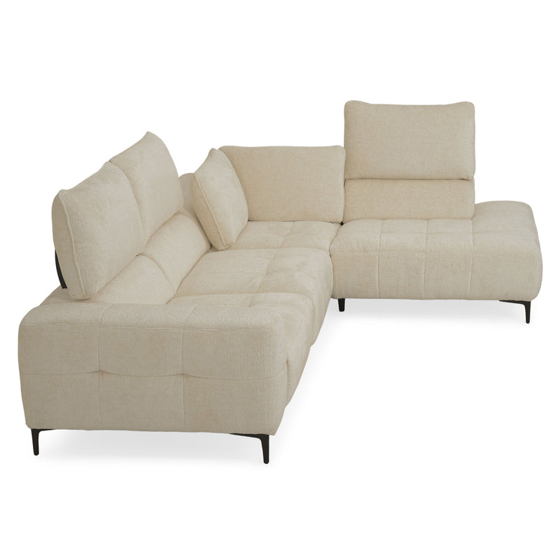 KARSTON Colțar cu șezlong stânga/dreapta, recliner electric, stofă