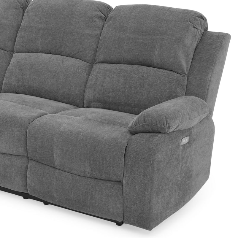 ALMATY Canapea 3 locuri, 2 reclinere electrice, stofă