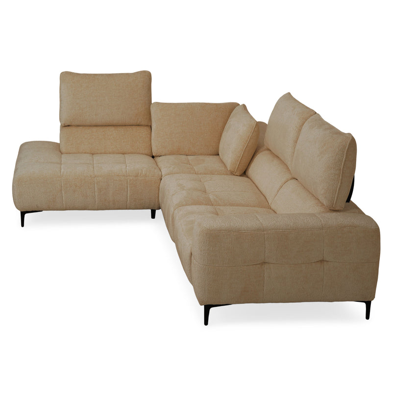 KARSTON Colțar cu șezlong stânga/dreapta, recliner electric, stofă