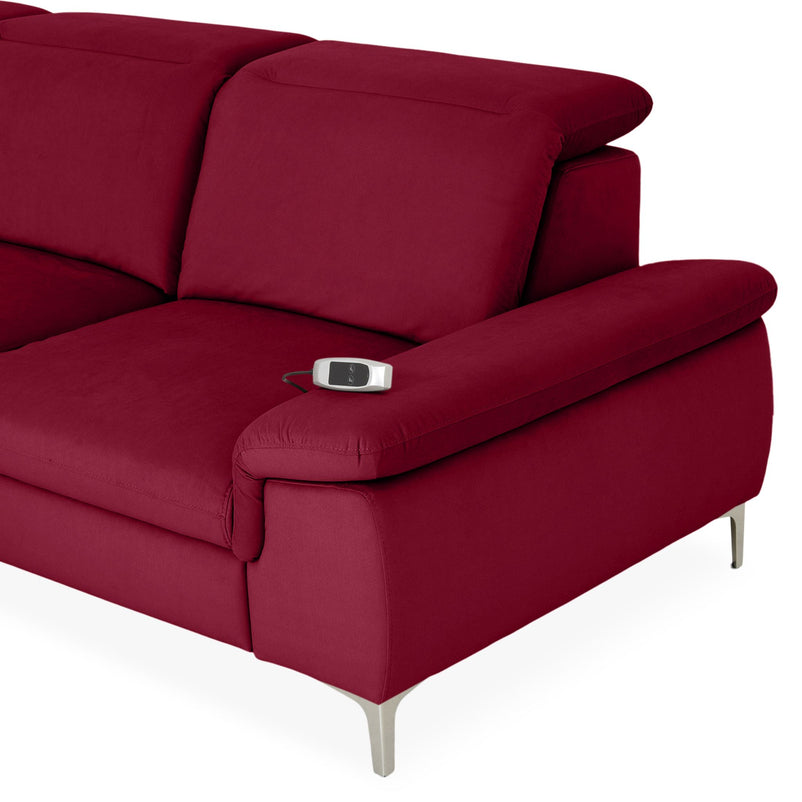 SOUND Colțar șezlong stânga/dreapta, 1 recliner electric și mecanism tetiere, stofă