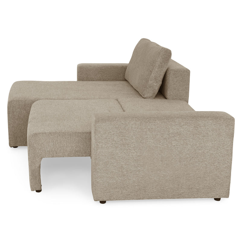 FRIDO Colțar extensibil, șezlong interschimbabil, ladă depozitare, stofă