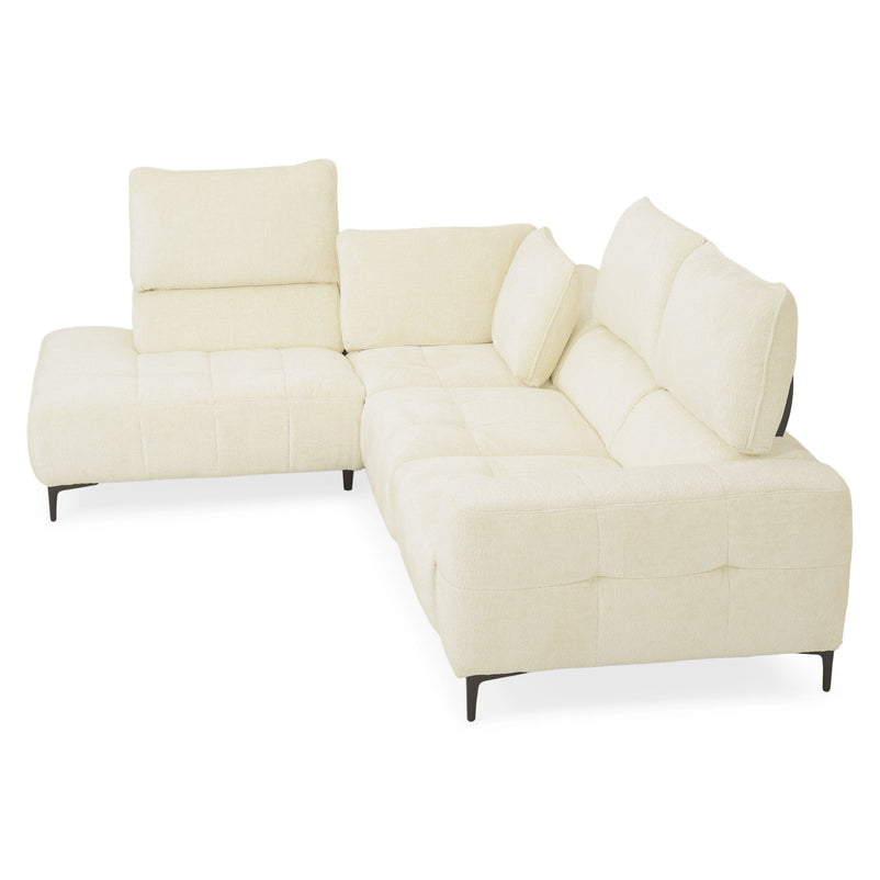 KARSTON Colțar cu șezlong stânga/dreapta, recliner electric, stofă
