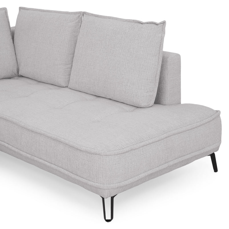 CHOLET Colțar extensibil, șezlong stânga/dreapta, ladă depozitare, stofă