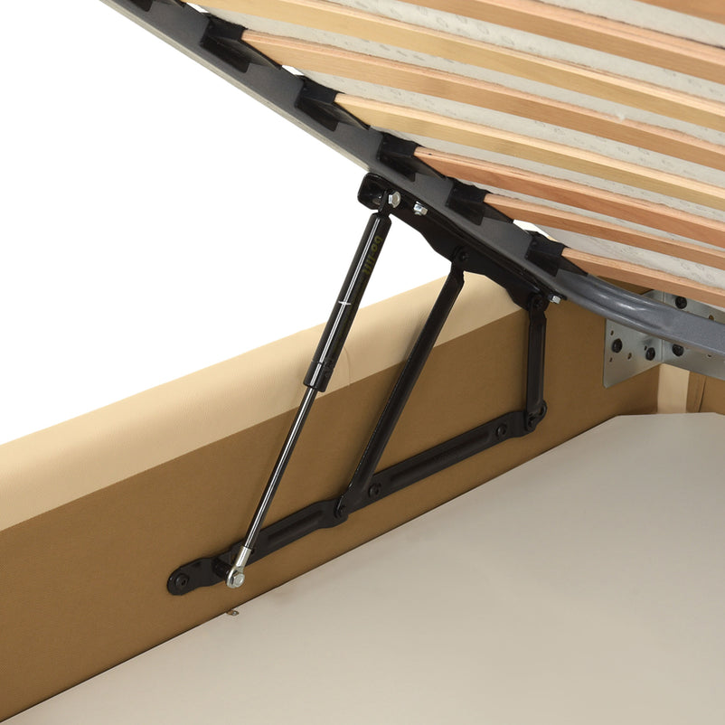 PATIO Pat tapițat, 160x200cm, somieră și ladă depozitare incluse