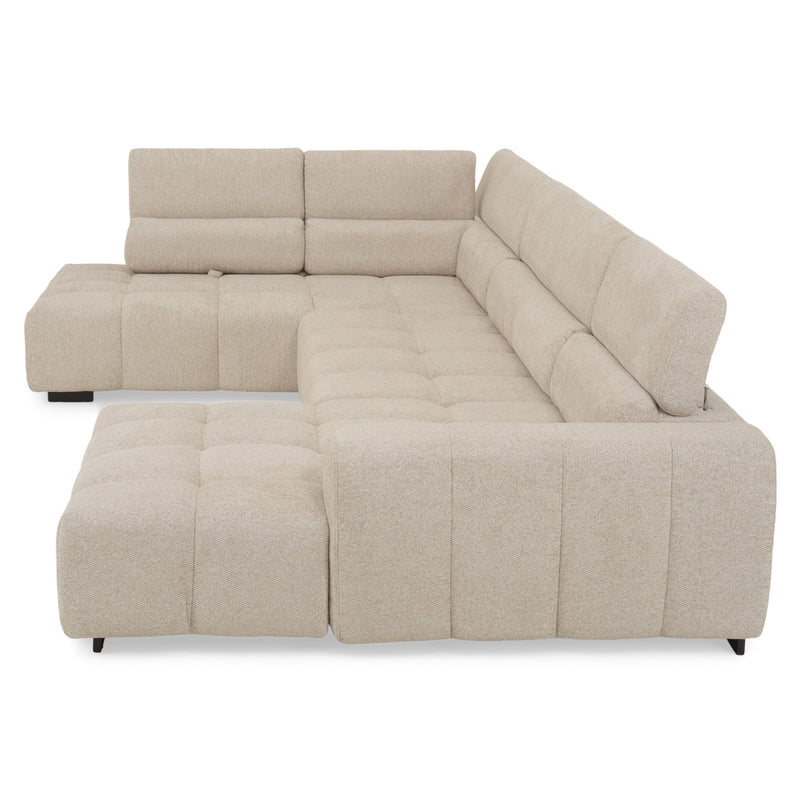 FILLIPA Ansamblu colțar extensibil, șezlong stânga/dreapta, stofă