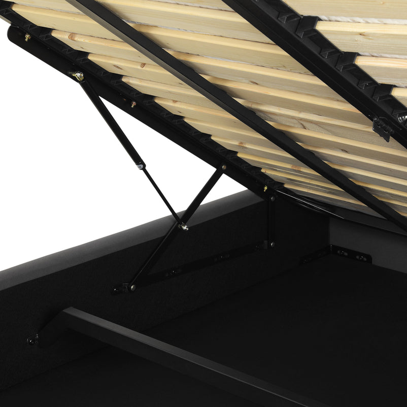 CORTLAND Pat tapițat, 180x200cm, somieră rabatabilă și ladă depozitare incluse