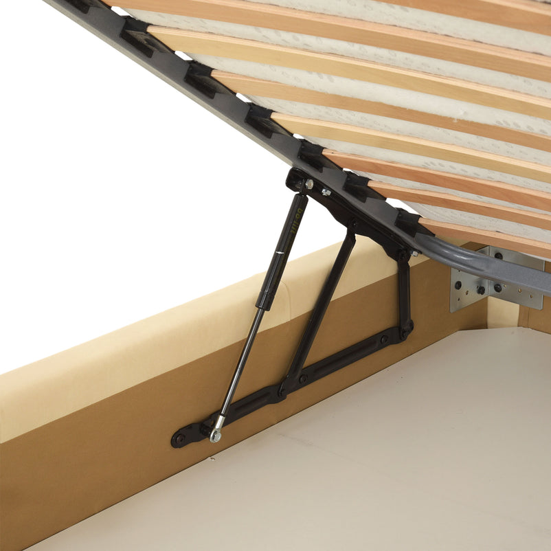 PATIO Pat tapițat, 160x200cm, somieră și ladă depozitare incluse