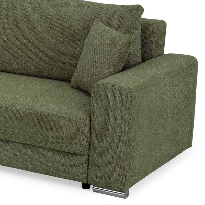 ANTONY Canapea extensibilă, 3 locuri, ladă depozitare, stofă